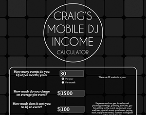 Mobile DJ Income Calculator